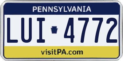 PA license plate LUI4772