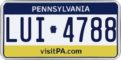 PA license plate LUI4788