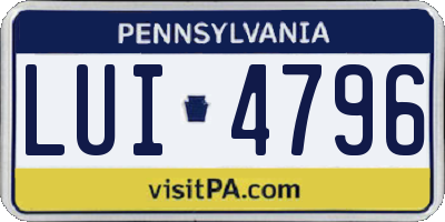 PA license plate LUI4796