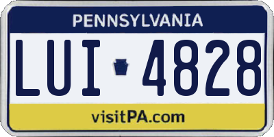 PA license plate LUI4828