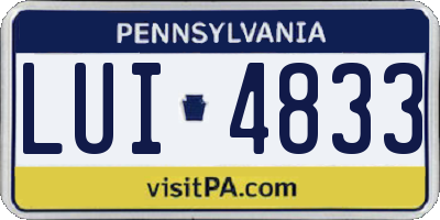 PA license plate LUI4833