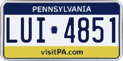 PA license plate LUI4851