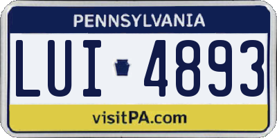PA license plate LUI4893