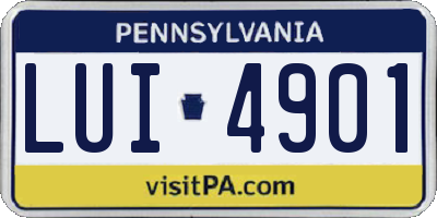 PA license plate LUI4901