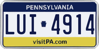PA license plate LUI4914