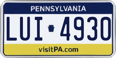 PA license plate LUI4930