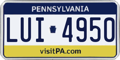 PA license plate LUI4950