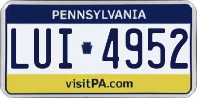 PA license plate LUI4952