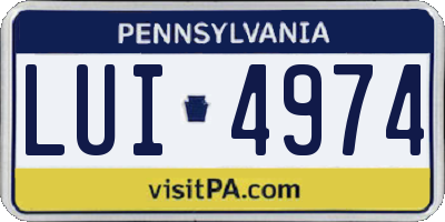 PA license plate LUI4974