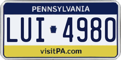 PA license plate LUI4980