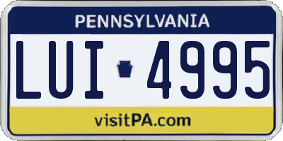 PA license plate LUI4995