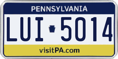 PA license plate LUI5014
