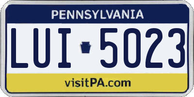 PA license plate LUI5023