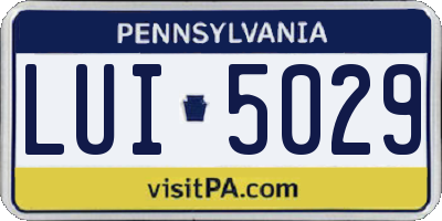 PA license plate LUI5029