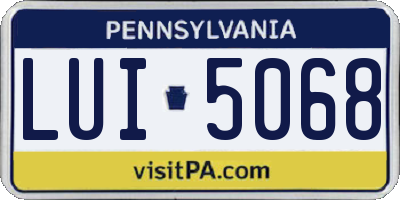 PA license plate LUI5068
