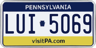 PA license plate LUI5069