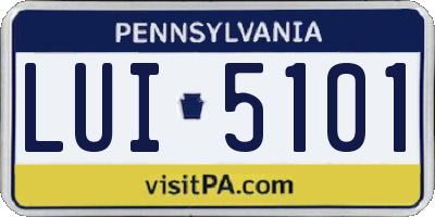 PA license plate LUI5101