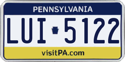 PA license plate LUI5122