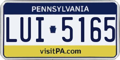 PA license plate LUI5165