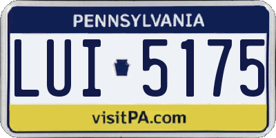 PA license plate LUI5175