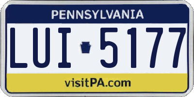 PA license plate LUI5177