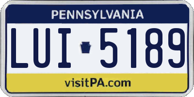 PA license plate LUI5189