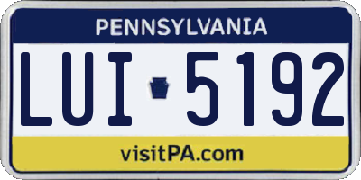 PA license plate LUI5192