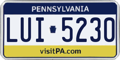 PA license plate LUI5230