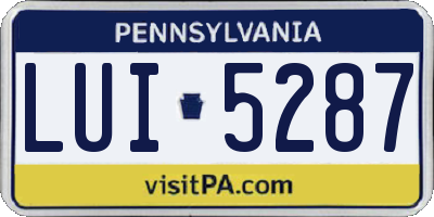 PA license plate LUI5287