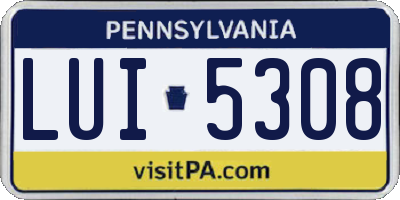 PA license plate LUI5308
