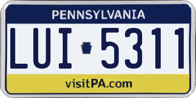 PA license plate LUI5311
