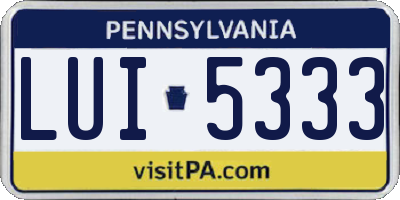 PA license plate LUI5333
