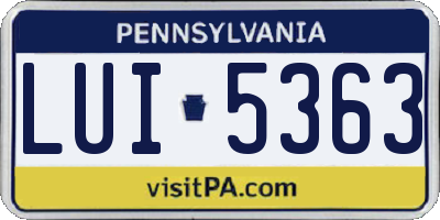 PA license plate LUI5363