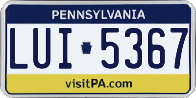 PA license plate LUI5367