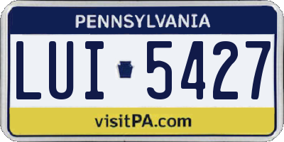 PA license plate LUI5427