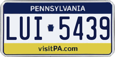PA license plate LUI5439