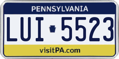 PA license plate LUI5523