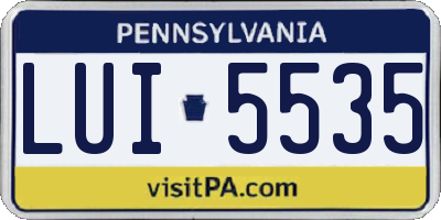 PA license plate LUI5535