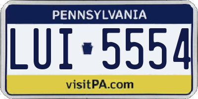 PA license plate LUI5554