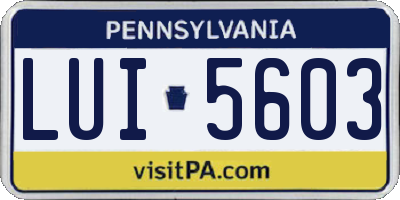 PA license plate LUI5603