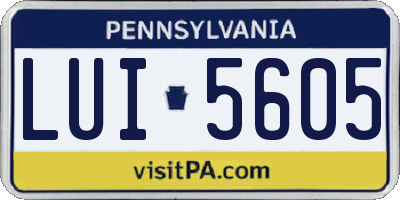 PA license plate LUI5605