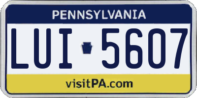 PA license plate LUI5607