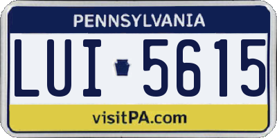 PA license plate LUI5615