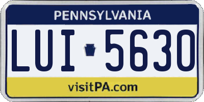 PA license plate LUI5630