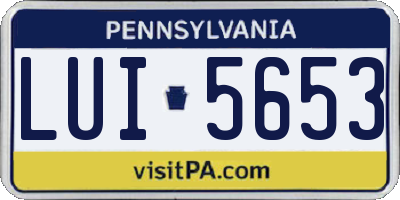 PA license plate LUI5653