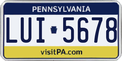 PA license plate LUI5678