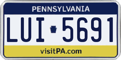 PA license plate LUI5691