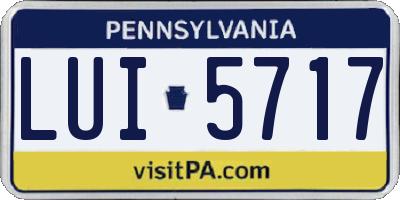 PA license plate LUI5717