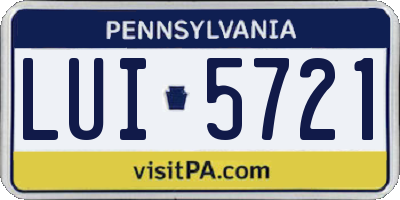 PA license plate LUI5721