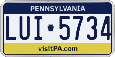 PA license plate LUI5734